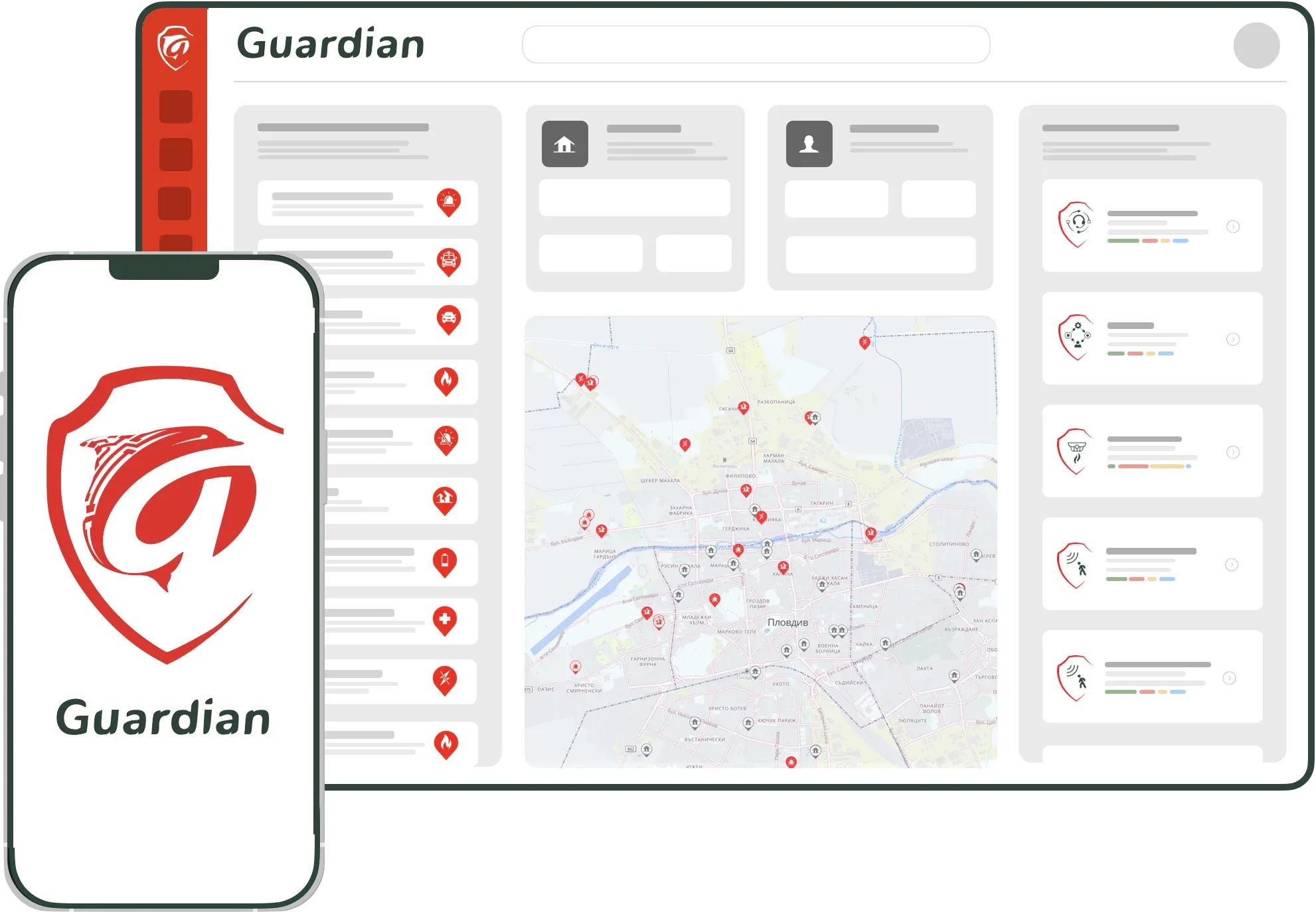 Mockup of SmartPark software